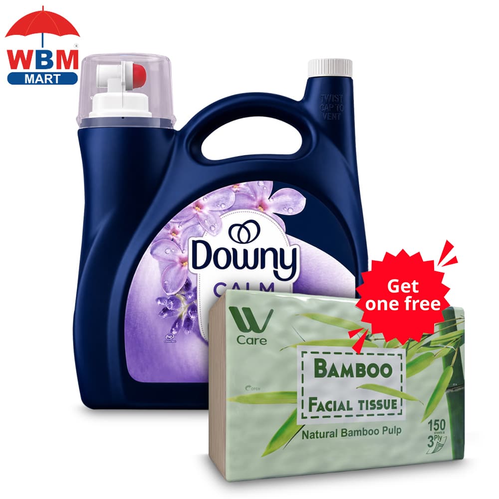 TEMU 164 /111 Oz - Downy Soft Fabric Softener - Lavender & With Free Bamboo Facial Tissue