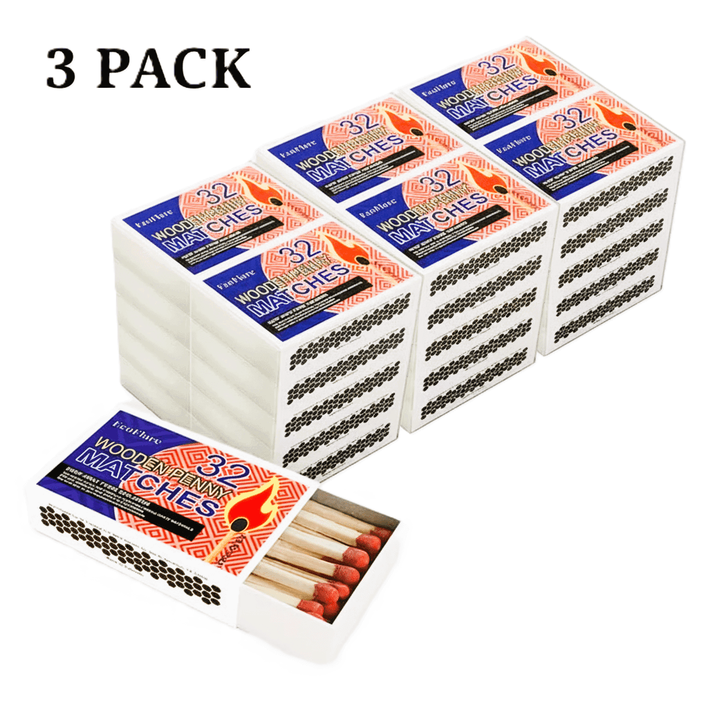 TEMU Wooden Kitchen Matches 32 Count Box For Candles Camping Bbq Fire Use