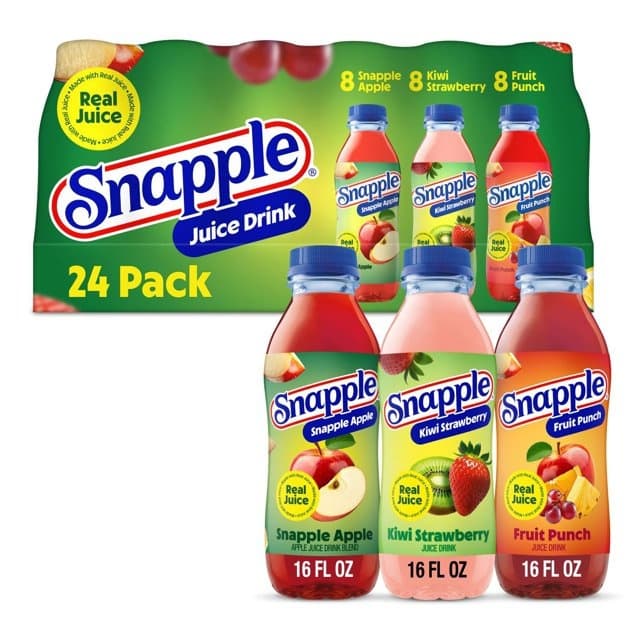 TEMU Snapple Juice Drink Variety Pack, 16 Fl. Oz., 24 Pk.