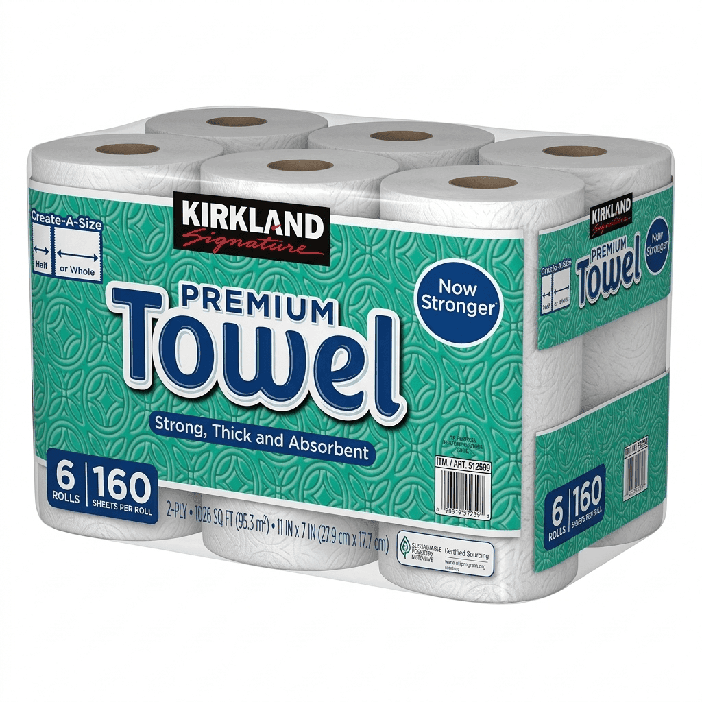 TEMU Paper Towels 6/12-rolls, 160 Sheets Per Roll