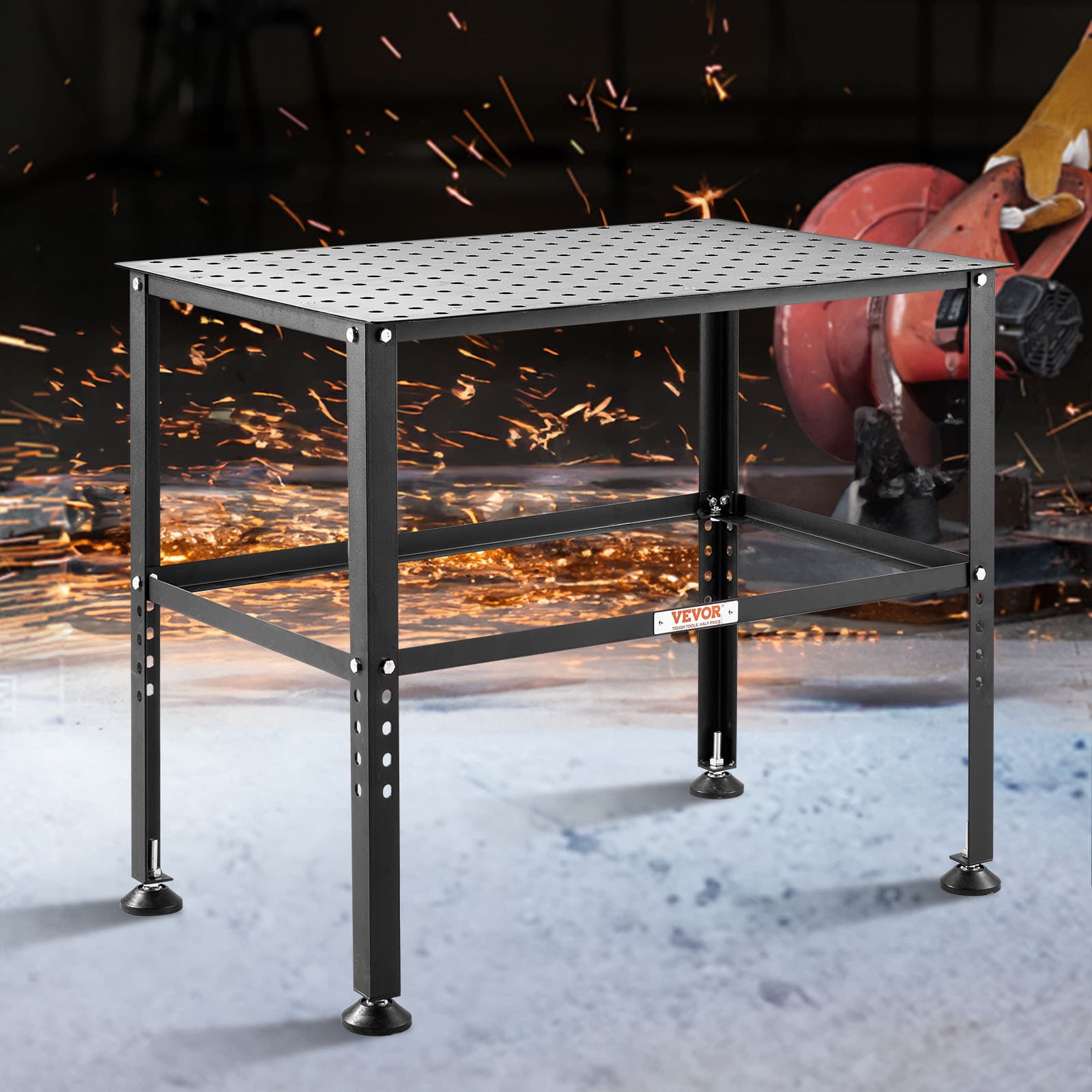 TEMU Vevor Welding " X 24" 800lbs Welding Workbench Table With Fixture Holes