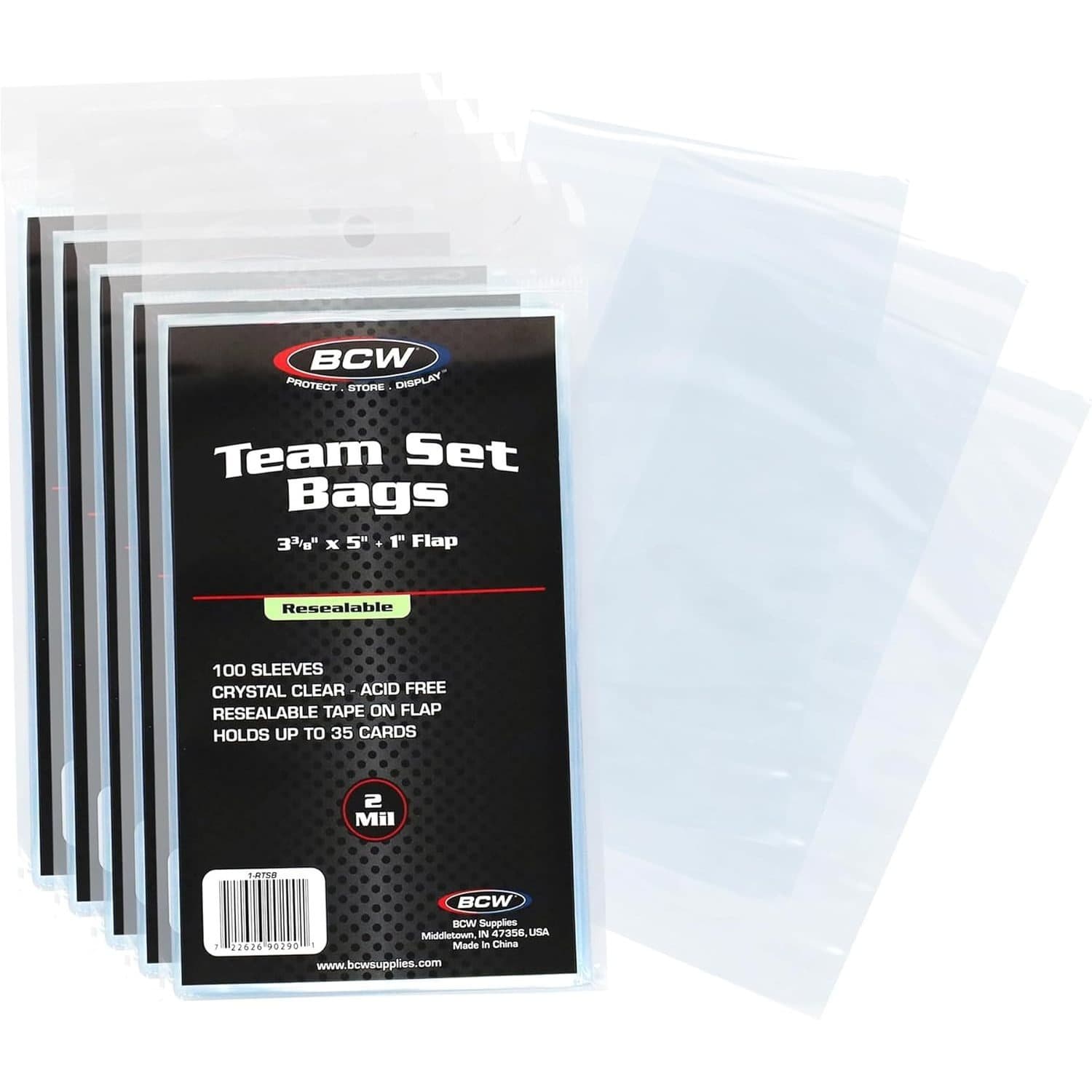 TEMU Bcw Resealable Team Set Bags – 500 Count | Holds 35 Loose Cards Or 5 Standard 35pt Toploaders | Fits Up To 108pt | Acid-free Team Bags For Trading Cards & Shipping