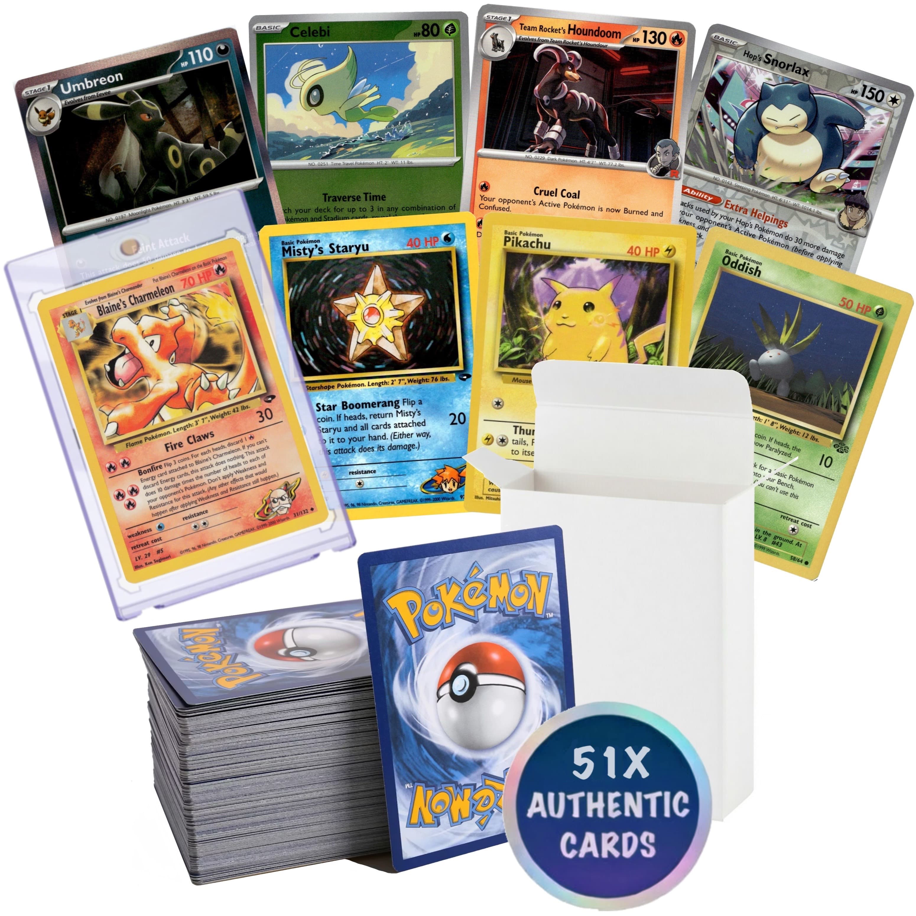 TEMU Bundle (51 Cards) | Includes 1 Vintage Wotc 1999–2003 Card | 10 Modern Foils! | Great Gift For Kids & Collectors