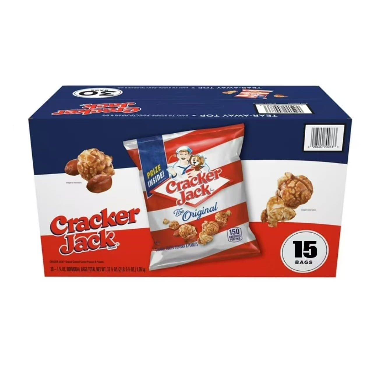 TEMU Cracker Jack Original Caramel Coated Popcorn And 1.25 Oz., 15 Pk.