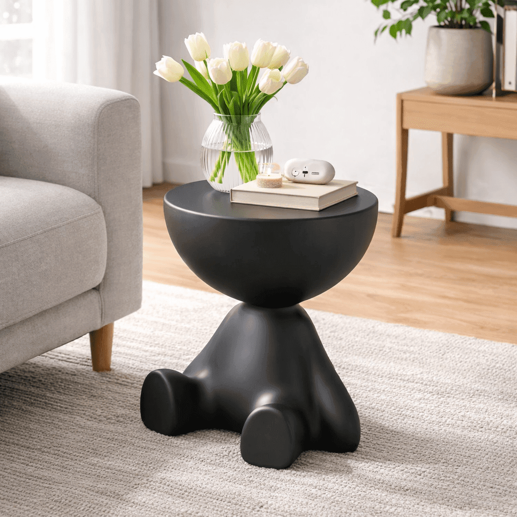 TEMU Cute Bear Side Table, Mini Modern Accent Table For Small Spaces, Nordic End Table For Sofa & Bedside, Lightweight Decorative Coffee Table