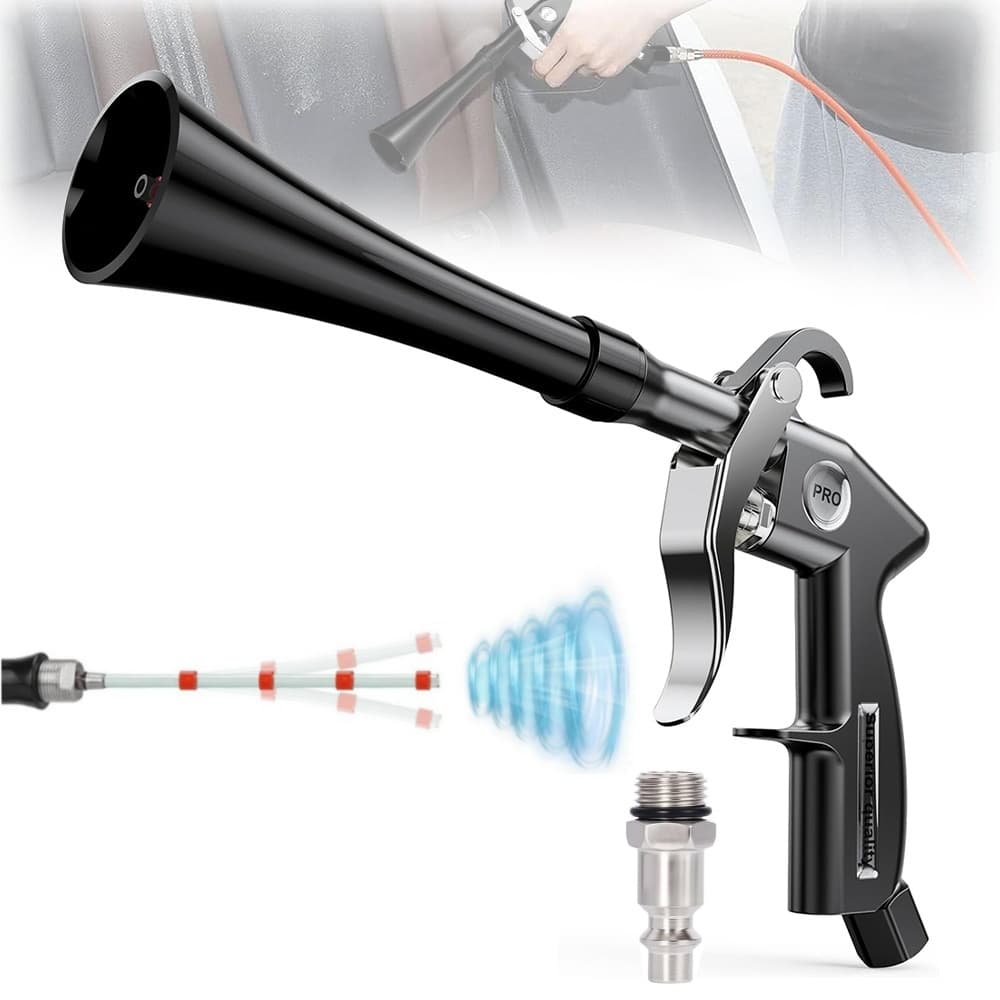 TEMU Dry Cleaning Gun Adjustable Air Flow Nozzle Air Blower Gun Quickly From Surface Works With Air Compressor