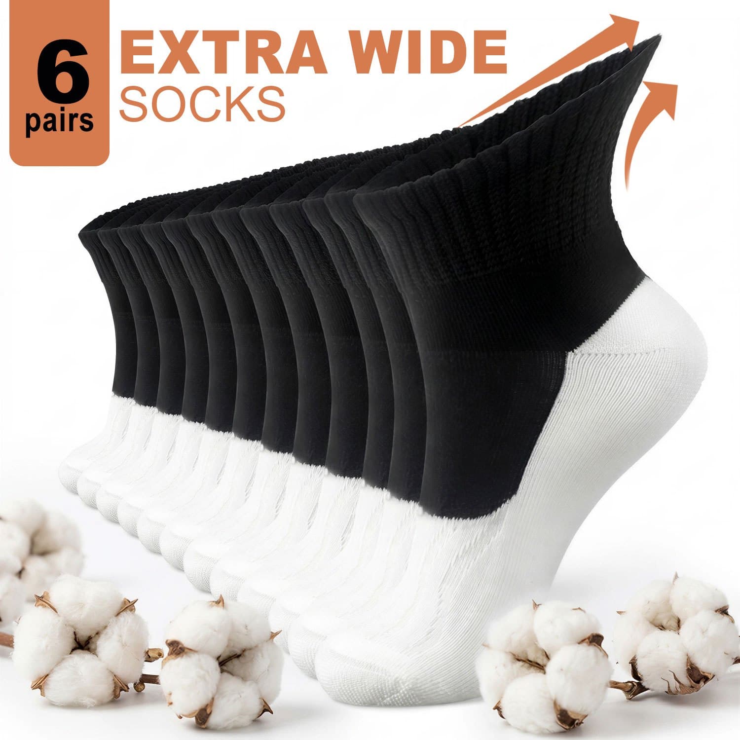 TEMU 6 Pairs Diabetic Ankle Socks For - Cotton Socks, Extra Cushioned Sole, Non-binding Top And Seamless Toe ()