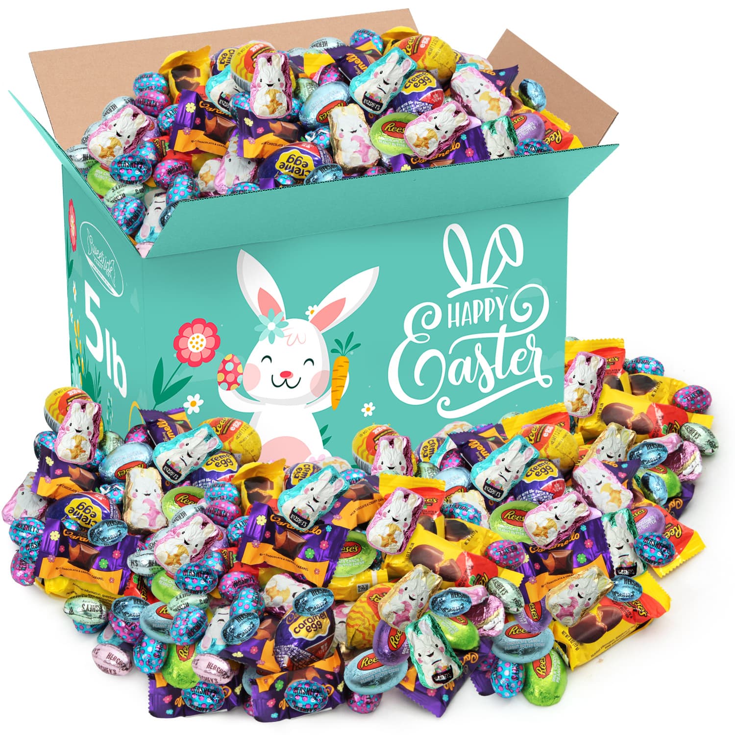 TEMU Chocolate Variety Pack, 5lb Pack Of Candy Bulk Individually Wrapped, Festive Pastel Candy For Egg Hunt And Basket Stuffers, Great For Candy Jars And Sharing At Gatherings