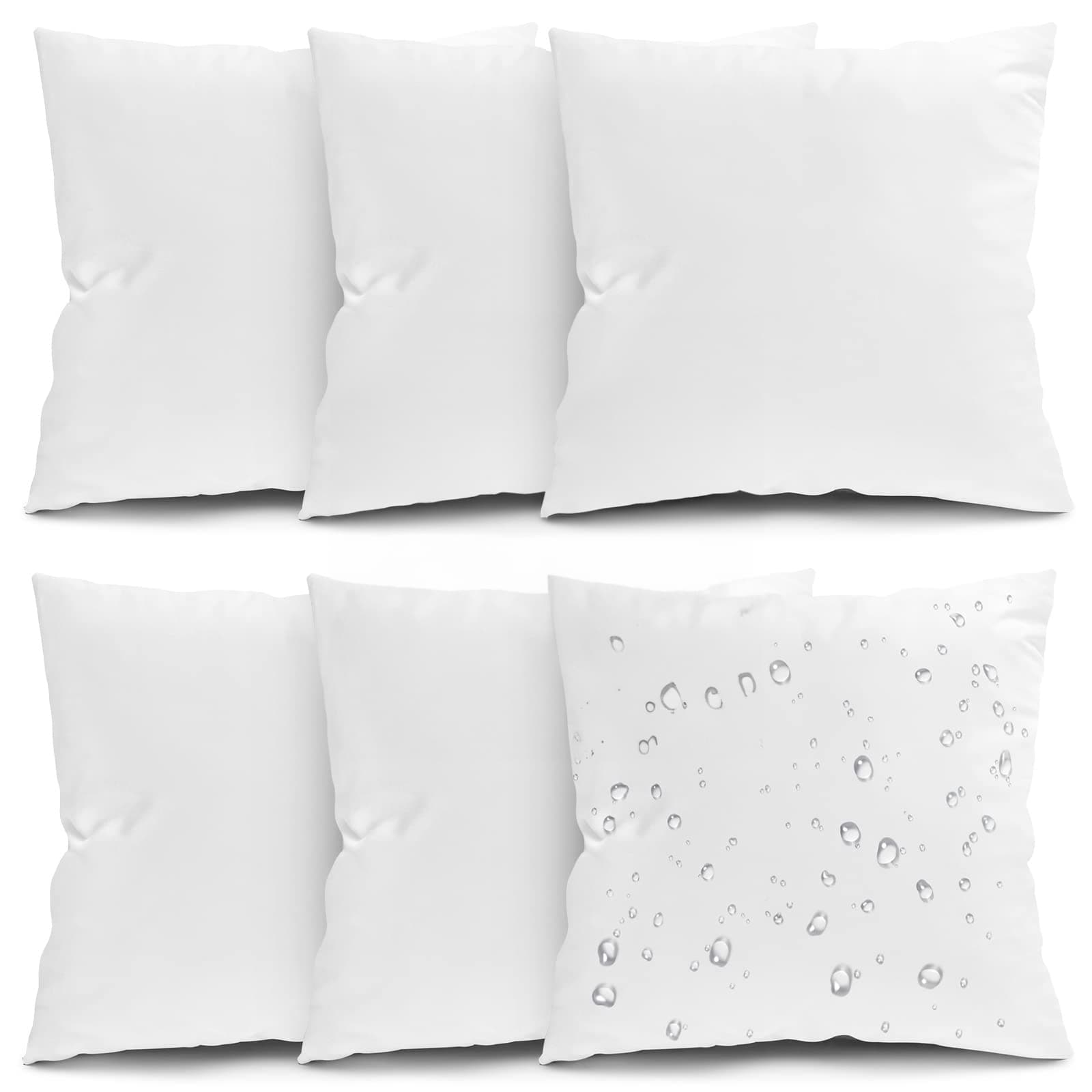 TEMU Tomnk 6pcs Square Pillow Core, 18*18in, Soft And Fluffy Sofa , White Washable Pillow Pad, Suitable For Sofas, Beds, Car Seats, Home Decoration