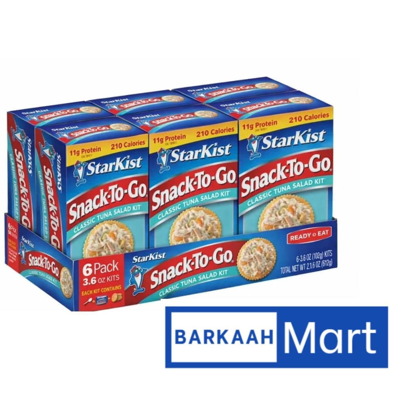 TEMU Tuna Salad Kit – 6 Pack, 3.6 Oz Each | Ready-to-eat Tuna Snack Kit With Crackers & Spoon | High Protein, Convenient Lunch Or On-the-go Meal