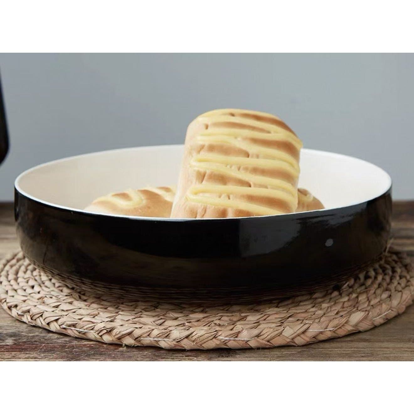 TEMU 8 Inch Ceramic Serving Bowl Plate, Random Color , Bread Snack Fruit Holder For Kitchen Countertop, Pastries & Dessert