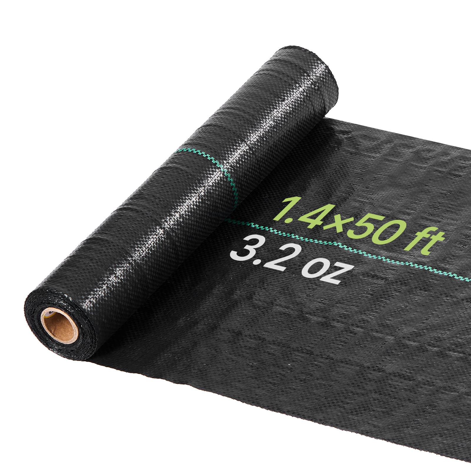 TEMU Vevor Barrier Fabric Heavy Duty, 1.4x50ft 3.2oz Landscape Fabric, Woven Blocker Fabrics, Garden Fabrics Weeds Barrier, Weeds Control Ground Cover, Geotextile Webbing, Gardening Mat, Black