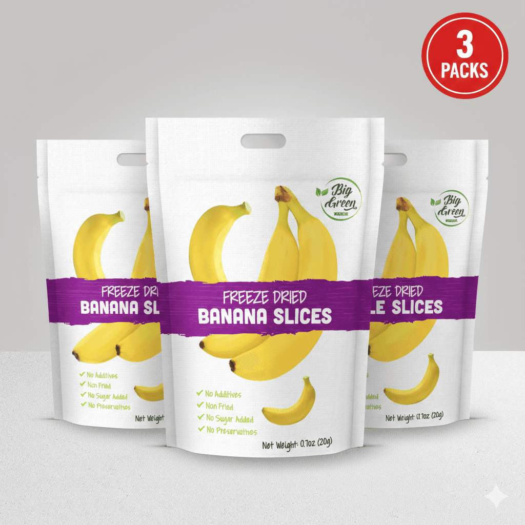 TEMU Big Green Food - Freeze Dried Banana - Natural Snack, No Added Sugar, Vegan & Gluten-free, Antioxidant-rich Superfood For Snacking, Smoothies, And Baking