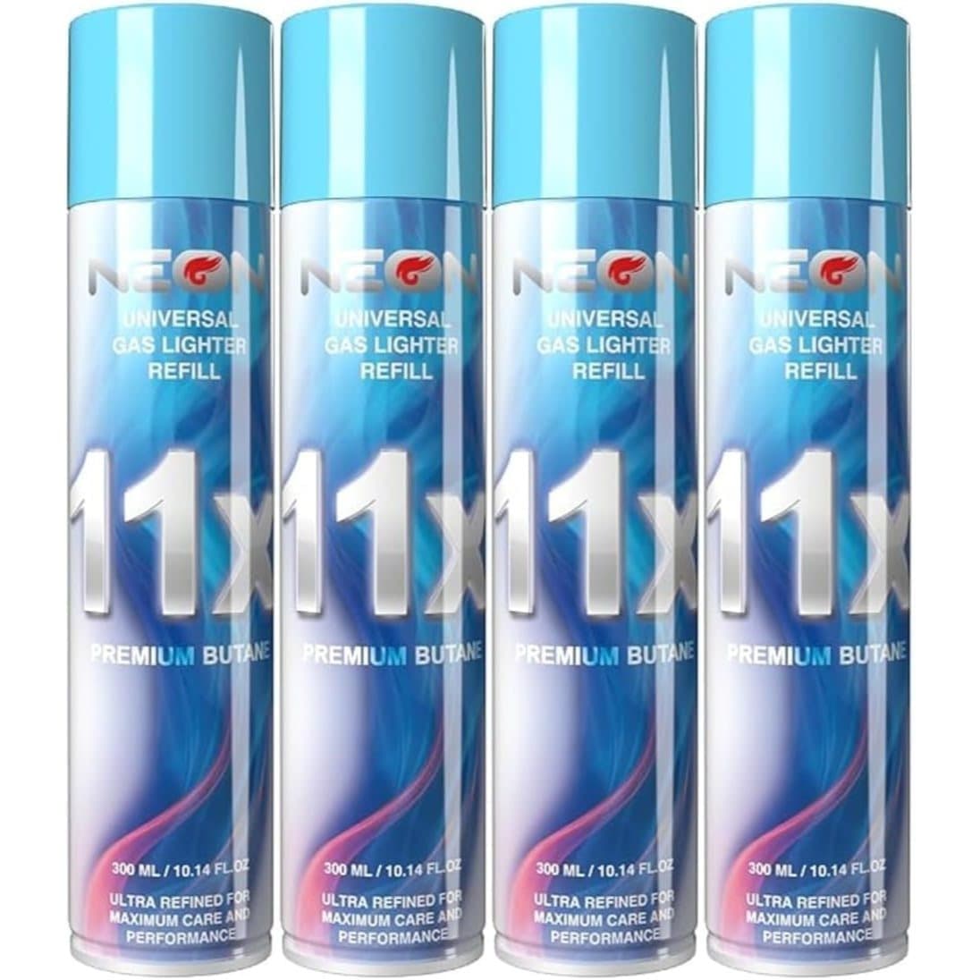 TEMU 4 Pack - Refill, 11x Ultra- Butane Fuel, 300ml Premium Lighter Fluid With Metal Nozzle For Refillable Jet Flame Lighters, Torches, And Culinary Use (4)