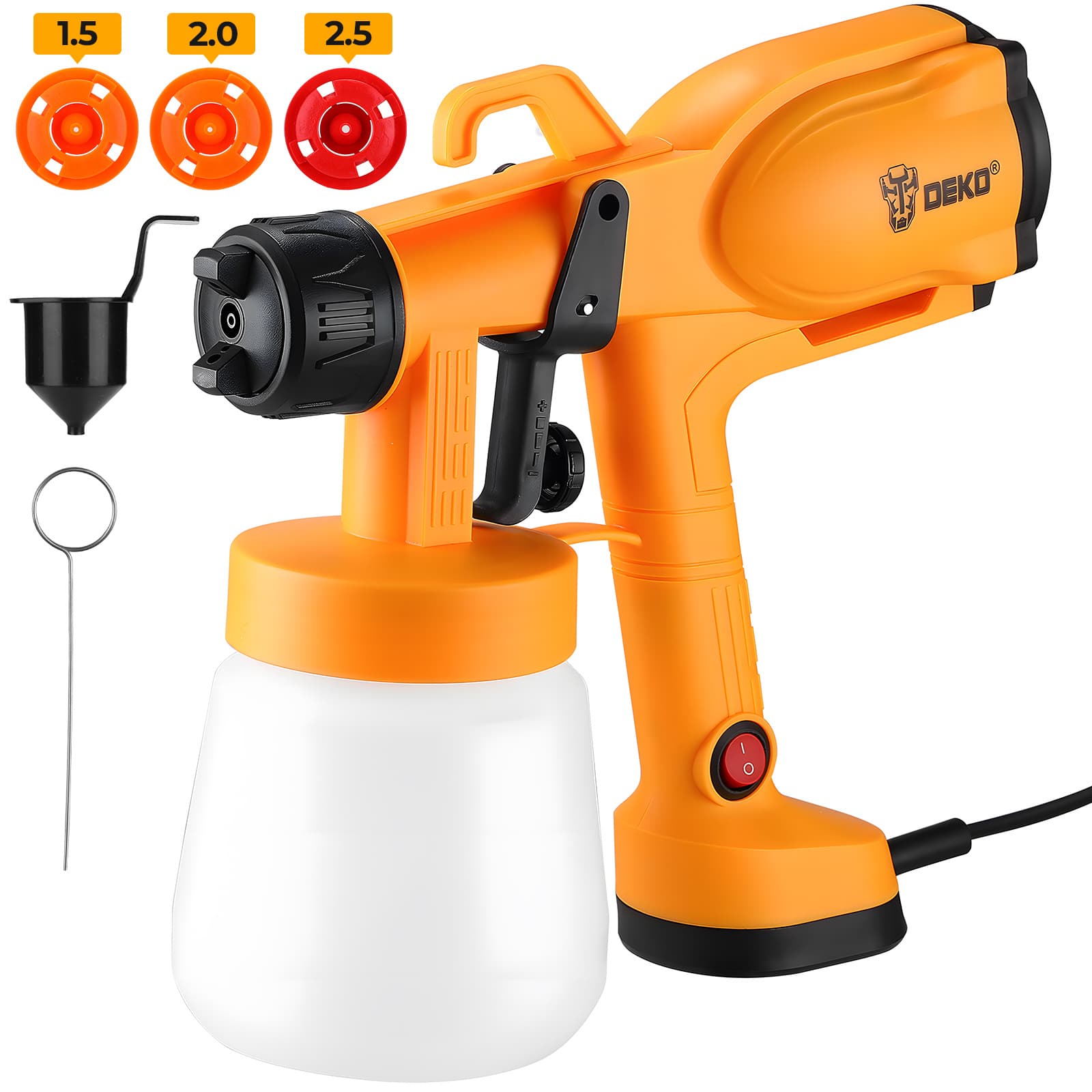 TEMU Deko 700w Hvlp Paint Sprayer, 800ml Electric Spray Gun With 4 Nozzles & 3 Spray Patterns, High Power 38000rpm For Furniture, Cabinets, Walls & Diy Painting