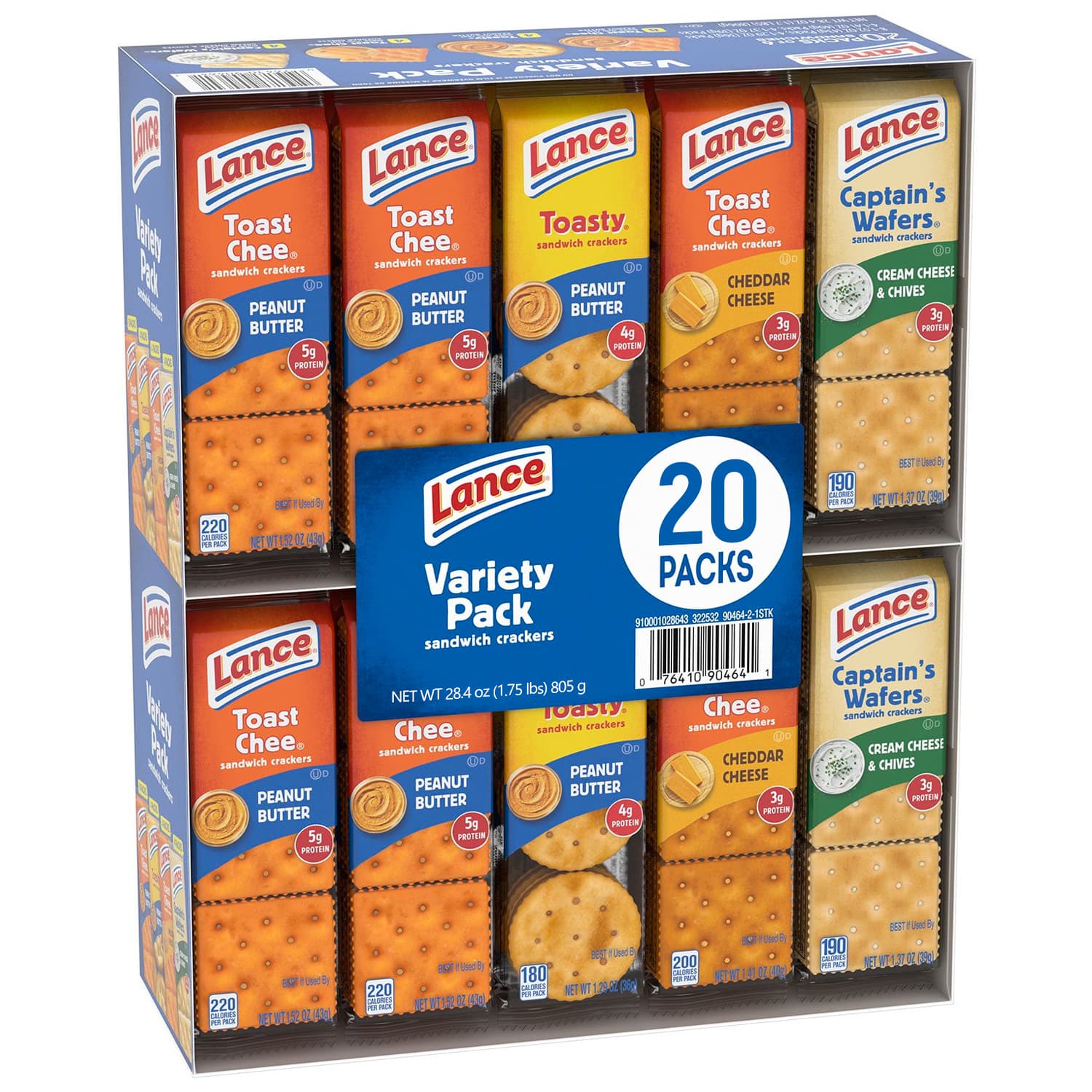 TEMU Lance Sandwich Crackers Variety Pack, Includes A Mix Of Classic Flavors Like Peanut Butter And Cheese
