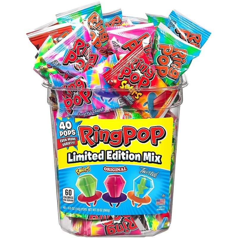 TEMU Ring Pops Mix Jar 40 Ct.