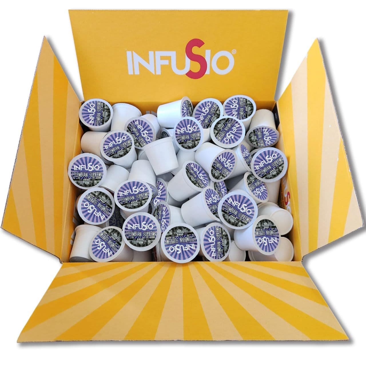 TEMU Infusio Coffee Pods Bulk Colombian Supremo Medium Dark Roast Single Serve Coffee Pods For Keurig K Cup® Brewers - Infusio Premium Roasted Keurig 2.0 Compatible