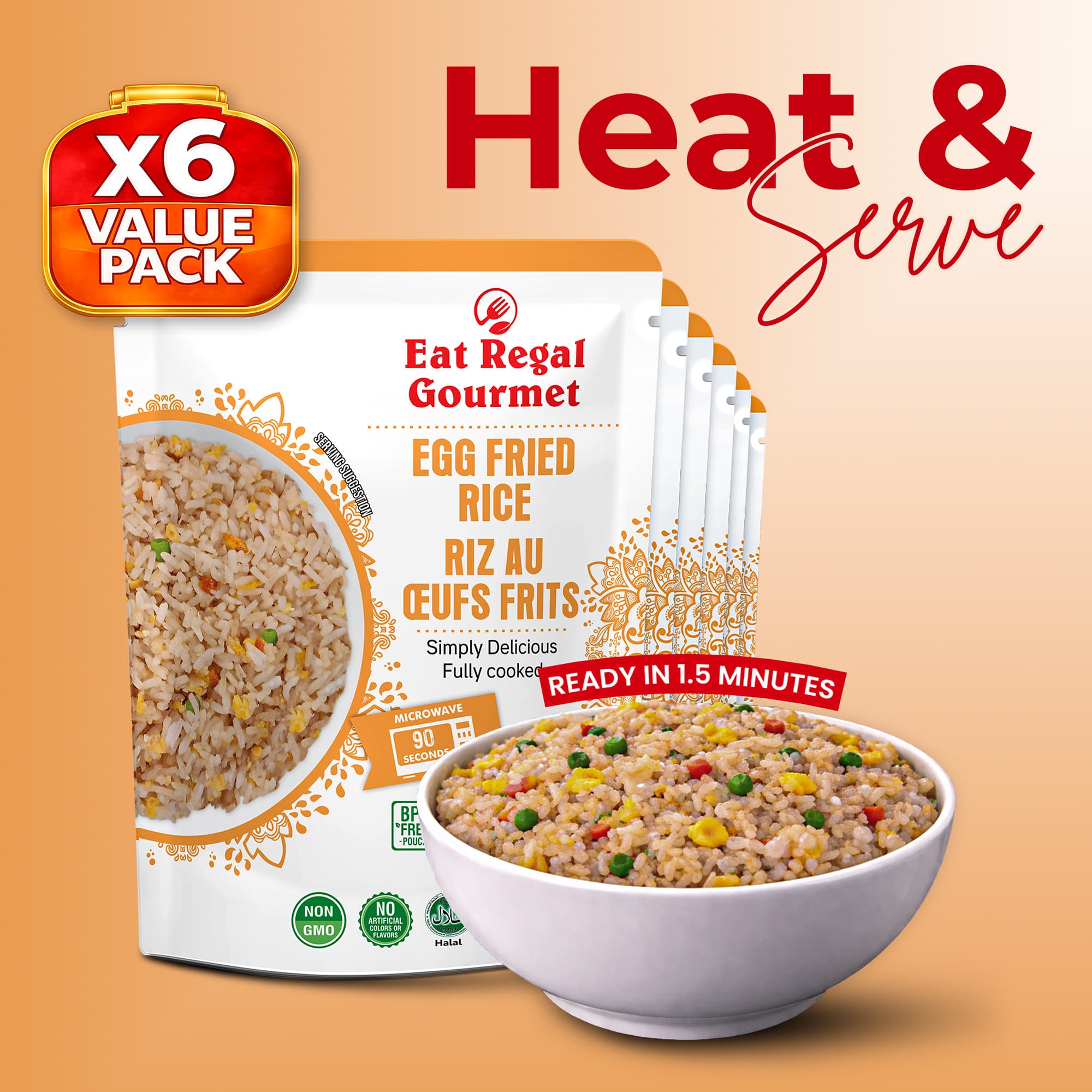 TEMU Egg Fried Rice Ready To Eat X6 | Heat & Serve In 1.5 Minutes
