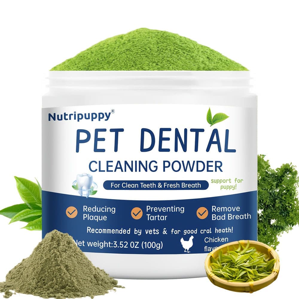 TEMU Dog Cleaning Powder, Dog Dental Powder And Cats Breath Freshener, Plaque Off Pet Tooth Cleaning, Bad Breath Remover For Dogs-100g