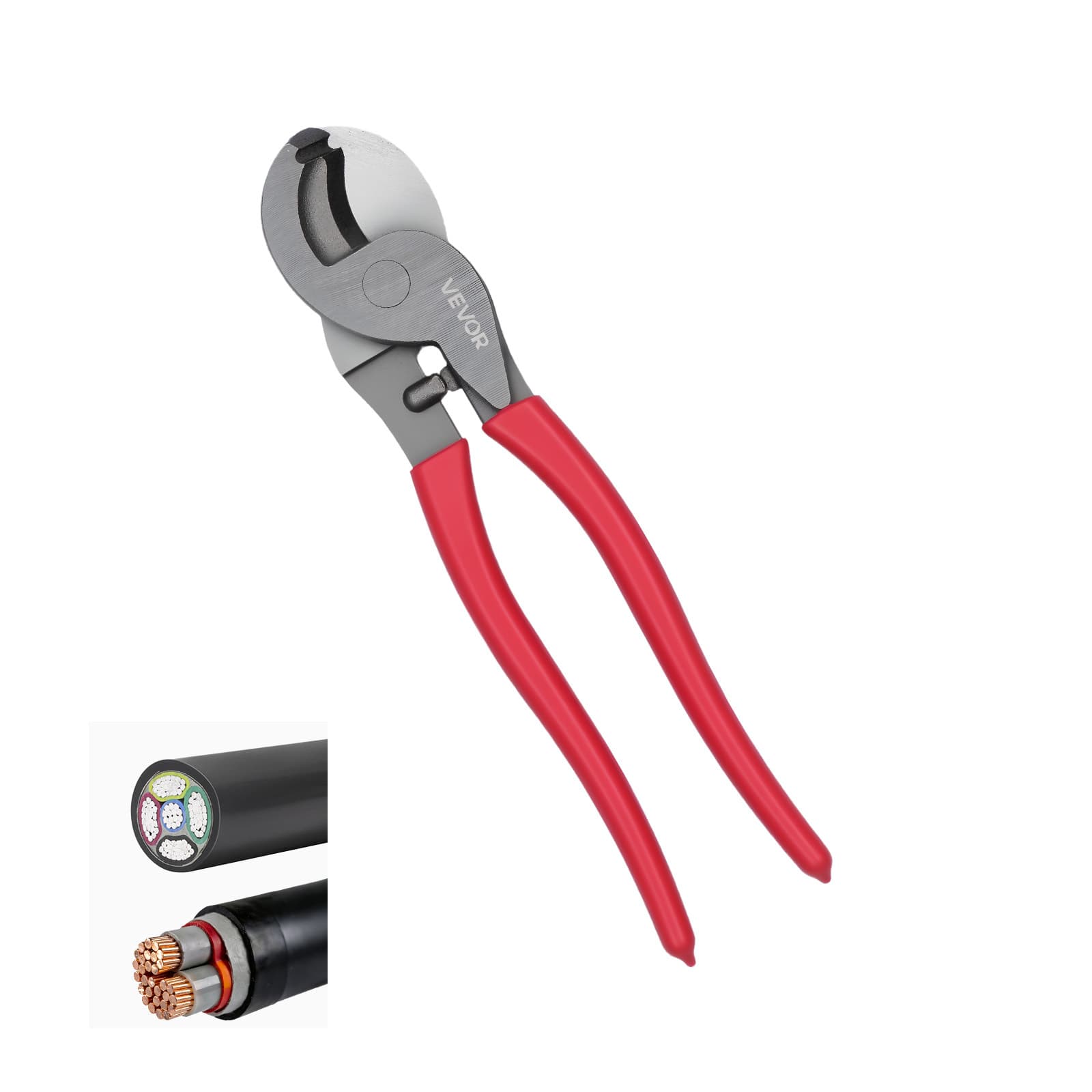 TEMU Vevor High Cable Cutter, 9-1/4 In Compact, And Pvc-coated Handles, Heavy Duty Cable Cutting Pliers Tool For 4/0 Awg Aluminum, 2/0 Awg Soft Copper And 100-pair 24awg Cables
