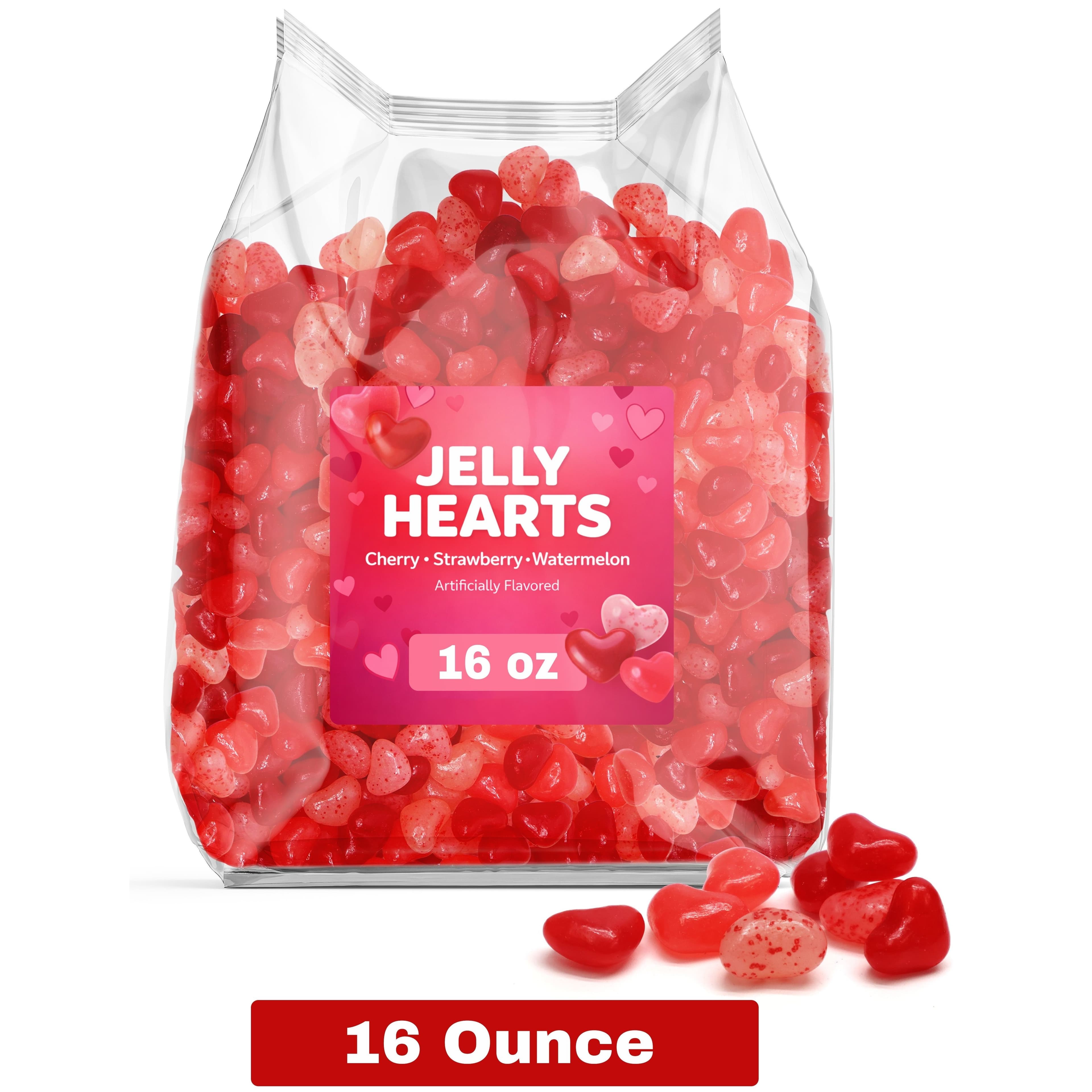 TEMU Heart-shaped Jelly Beans For Valentine’s Day Candy – Red & Pink Assorted Jelly Beans, Bulk Valentine Candy For Gifts, Parties, And Treat Bags