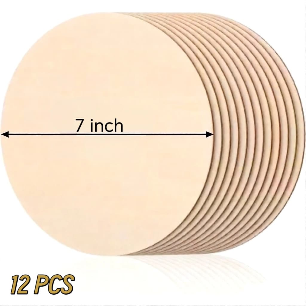 TEMU 12 Pcs Wooden Disc Craft Graffiti Round 7 Inch