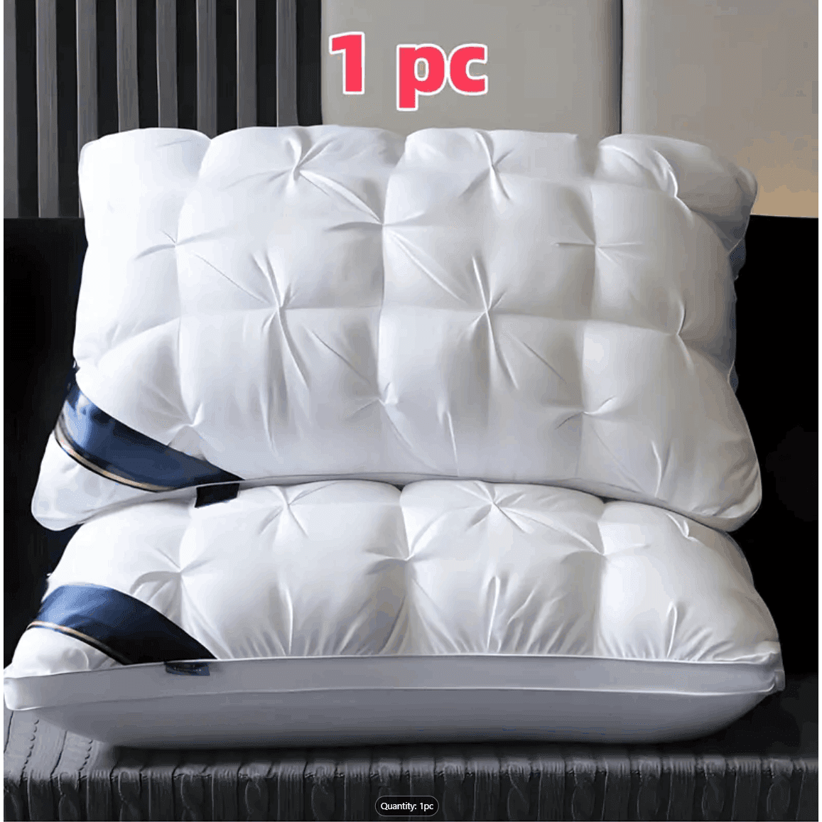 TEMU Luxury 5--grade Pillow Suitable For Deep Sleep & - Bed With Zippered Cover, Machine-fillable (hand Wash Only) - Durable For Or Commercial Use