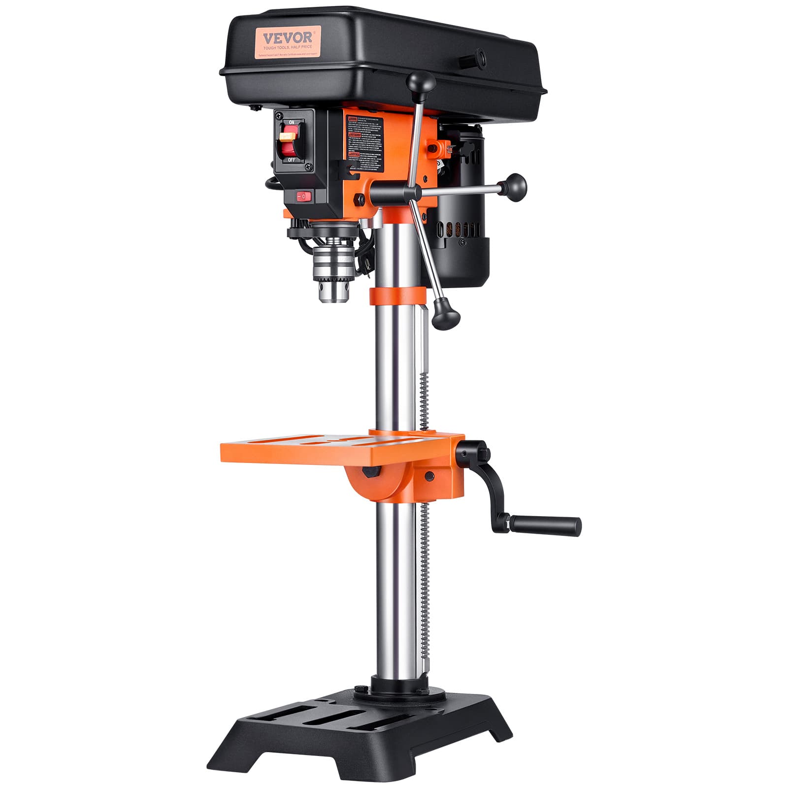 TEMU Vevor 10 In Benchtop Drill Press, 3.2 Amp 120v, 5- Iron Bench Drill Press, 10 Distance 0-45 Tiltling Worktable Light, Tabletop Drilling Machine For Wood Metal