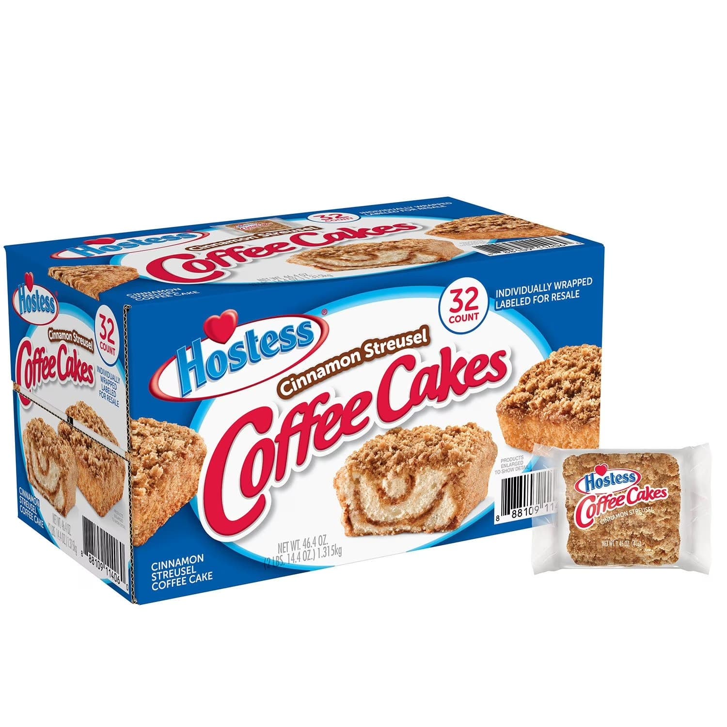 TEMU Hostess Cinnamon Streusel Coffee Cake, 1.44 Oz., 32 Pk.