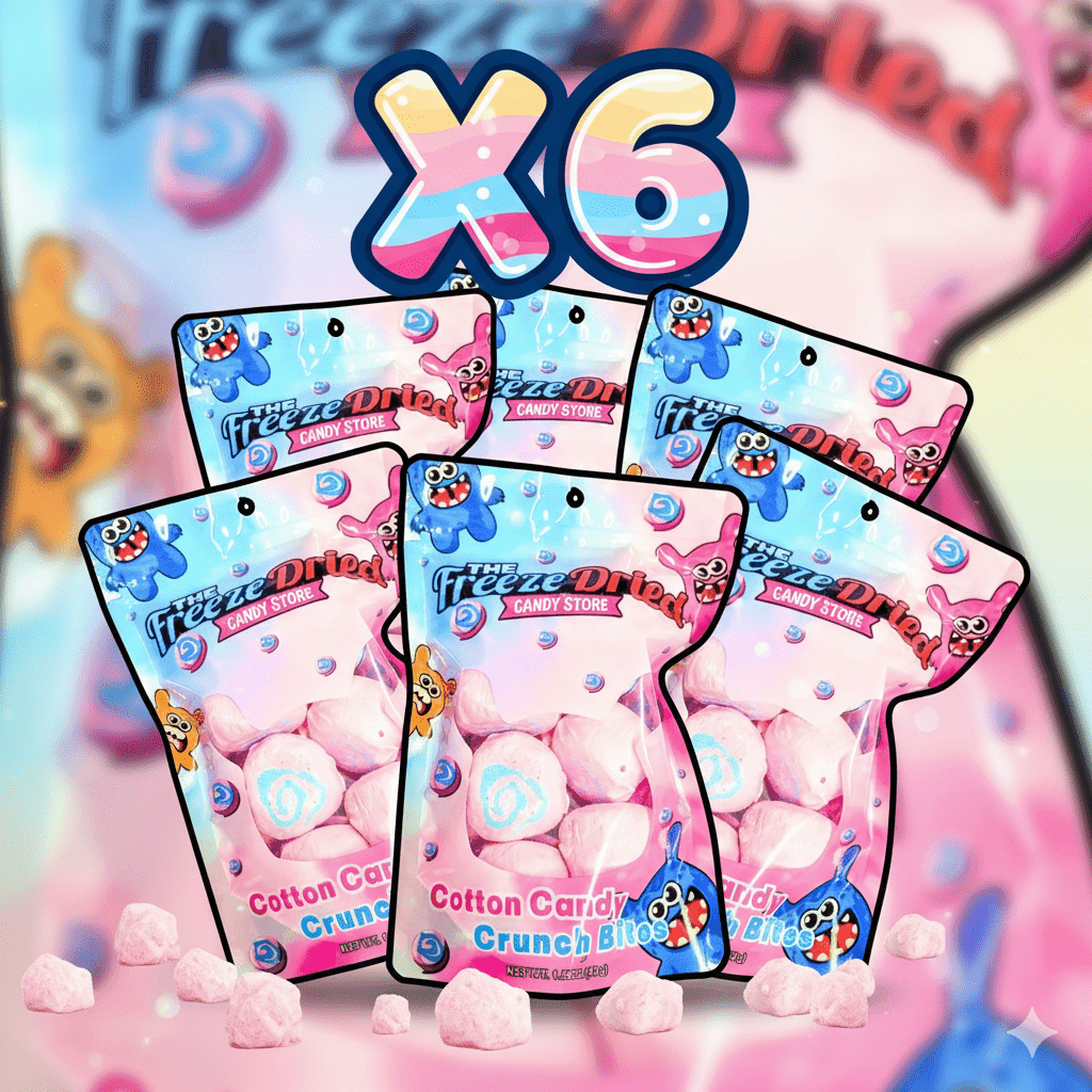 TEMU Cotton Candy Crunch Bites - Crunchy Cotton Candy - Multi Bag Bundle- Freeze Dried - The Freeze Dried Candy Store