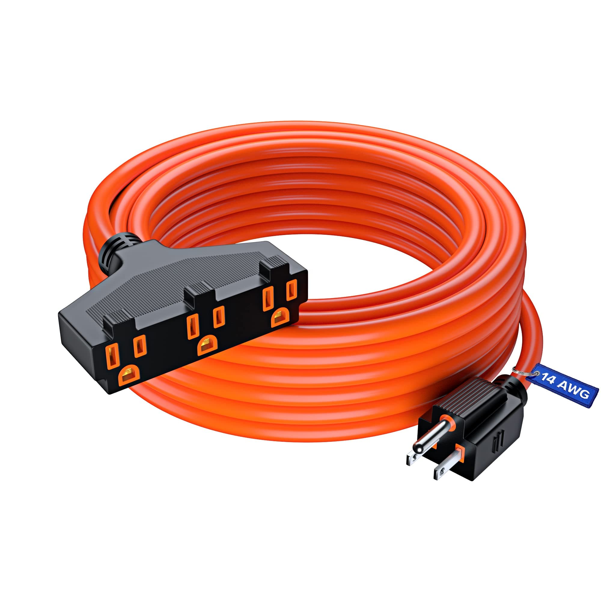 TEMU Extension Cord 50 Feet, Sjtw Extension Cord With Multiple Outlets, 14 Gauge (orange) Etl