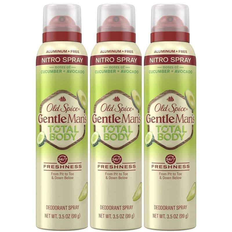 TEMU Old Spice Whole Body Deodorant Spray For Men, Aluminum Free, Cucumber + Avocado Scent, 24/7 Odor Protection, 24/7 , All Over, 3.5 Oz (pack Of 3)