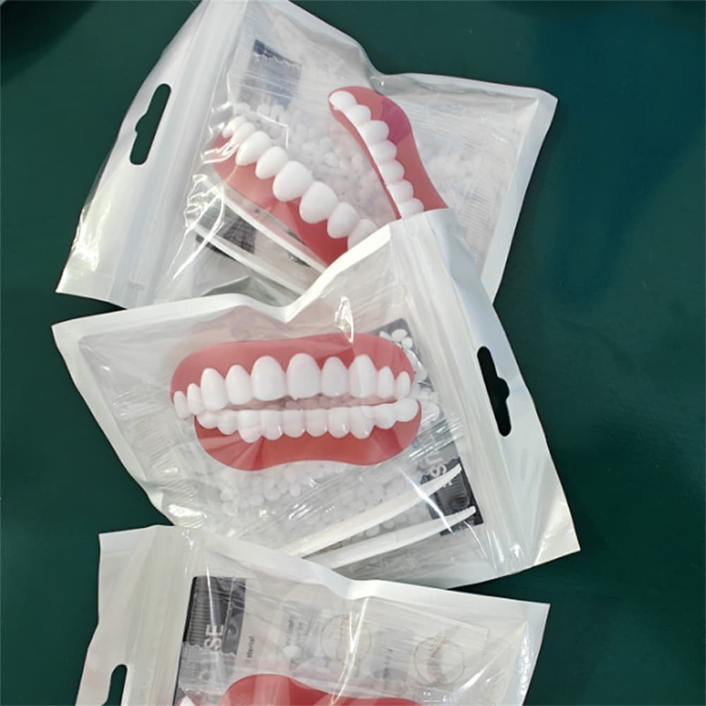 TEMU Cosmetic Upper,cosmetic Teeth Veneers Temporary Cosmetic Teeth Cover Set Of 5, , Detail,wear At Home, Works Best In Medium To Large Sized Mouths
