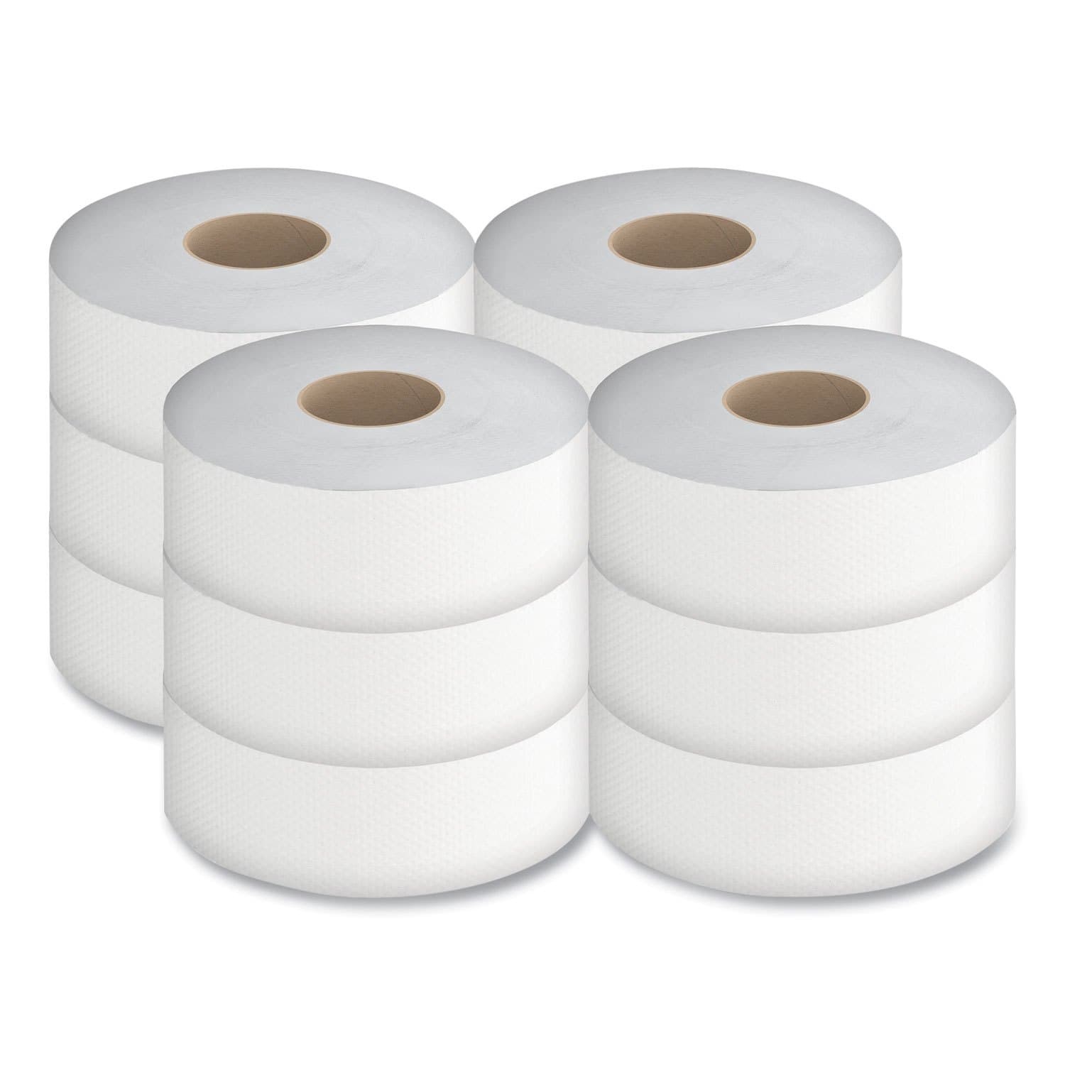TEMU Jumbo Toilet Paper, , 2-ply, White, 3.5" X 750 Ft, 12/carton