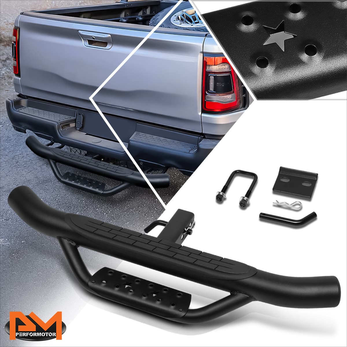 TEMU Universal 36"w X 4"od Trailer Towing Hitch Step Bar+pin & Clip Fits 2" Receiver