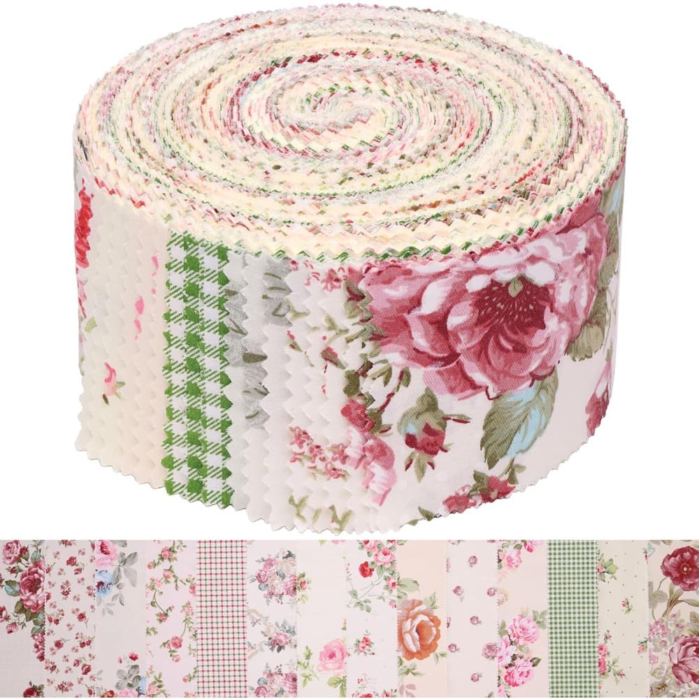 TEMU 36 Jelly Roll Fabric 2.5" X 19.8" | Fabric Strips Bundles - Jelly Rolls For Quilting Assortment Fabrics - Vintage Floral