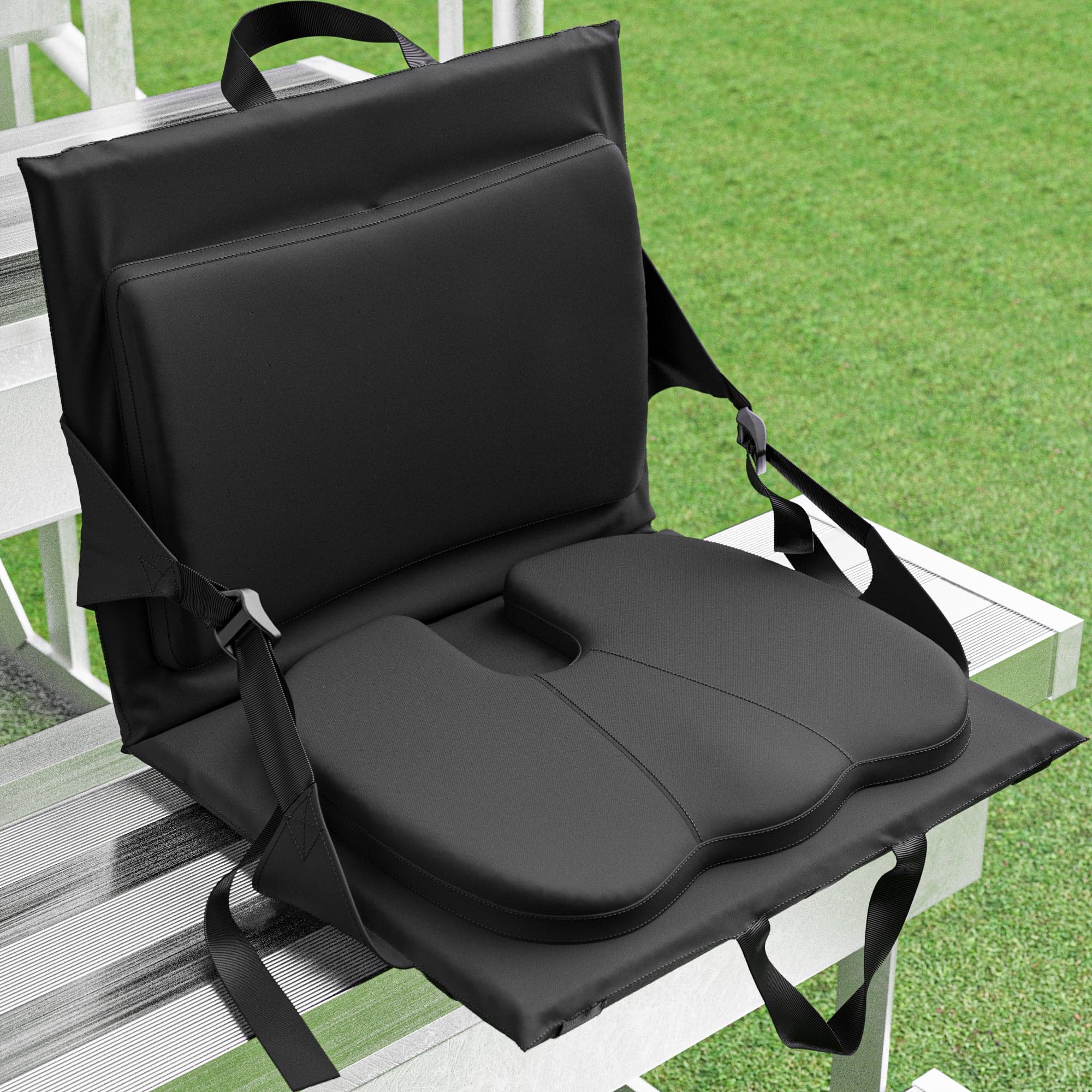 TEMU Stadium Seat For With Back Support, Memory Foam Padded Folding Chair, Portable Cushion With Strap For Sports, Concerts, Outdoor Seating