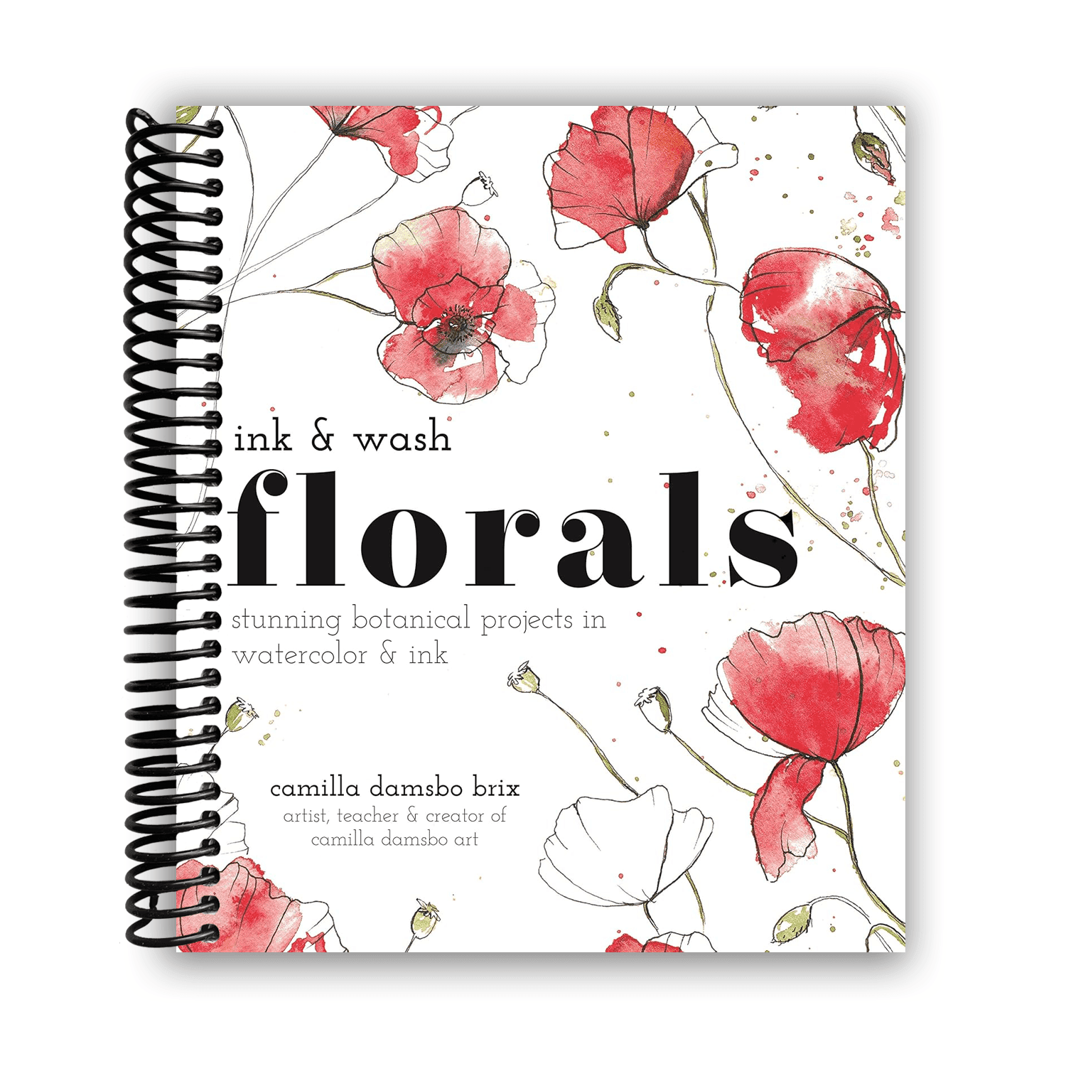 TEMU Ink And Wash Florals: Stunning Botanical Projects In Watercolor And Ink (spiral Bound)