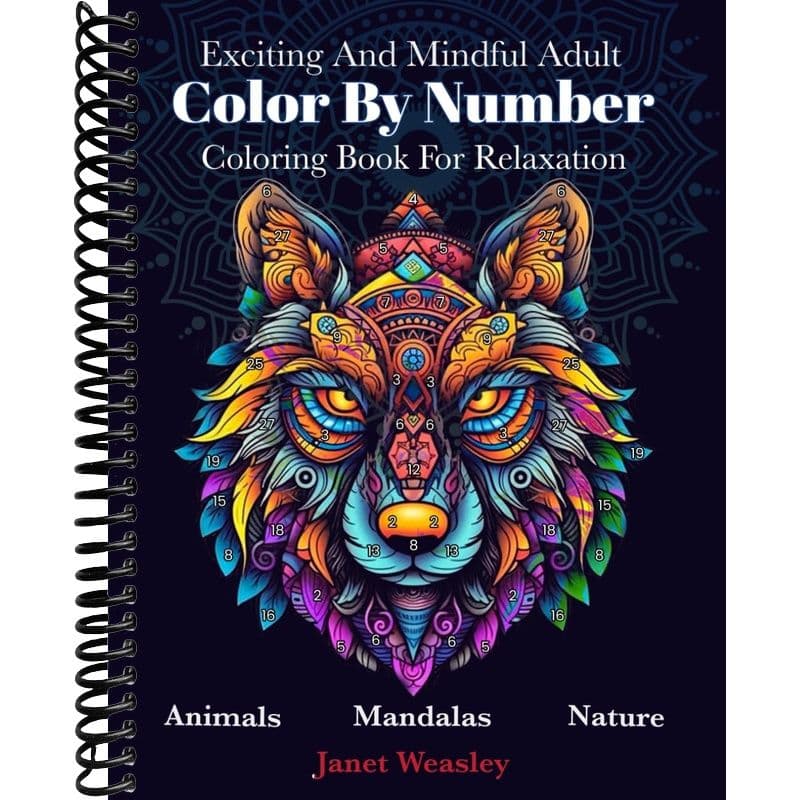 TEMU Exciting And Mindful Adult Color By Number Coloring Book For Relaxation: Stress Relief Mandalas, Animals, Nature And Landscapes For Men And Women