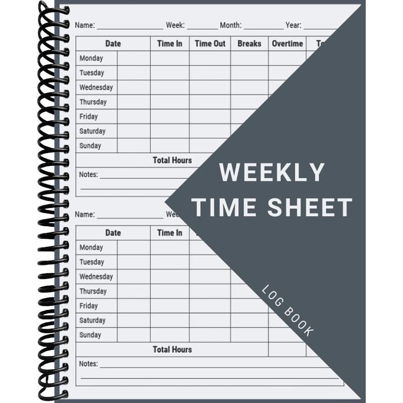 TEMU Weekly Time Sheet Log Book: Work Hours Log Including Overtime | Time Sheet Book With 238 Weeks (4 Years And Half) | Undated Employee Time Sheets