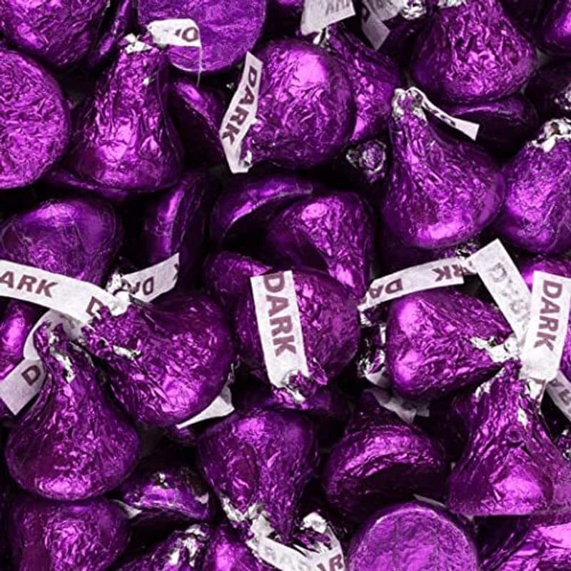 TEMU Purple Candy Kisses Dark Chocolate 1 Lb (approx 100pcs)