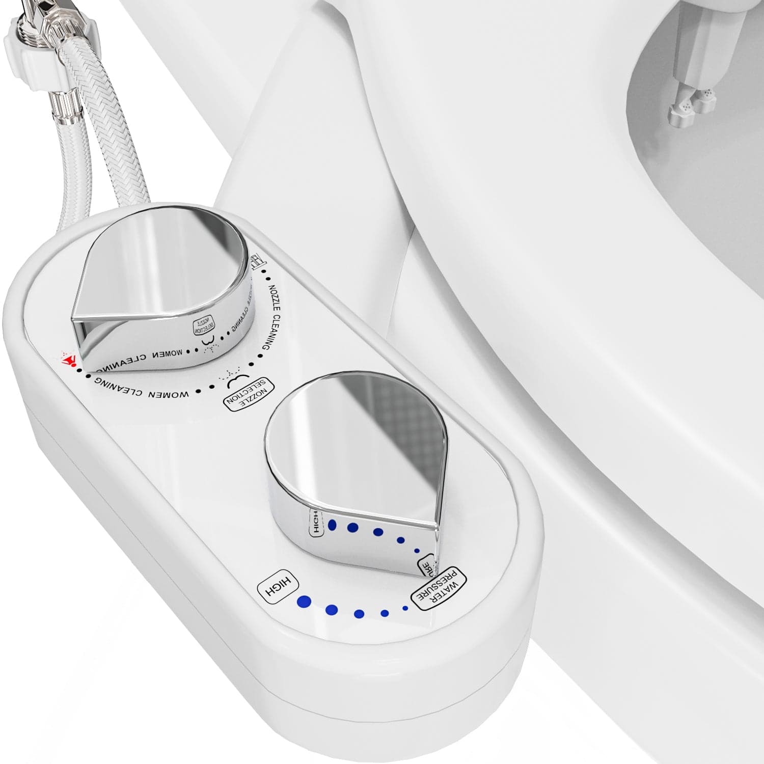 TEMU Non Electric Bidet Toilet Attachment, Dual Nozzle Sprayer, Adjustable Water Pressure, Self Cleaning, For Standard Toilets