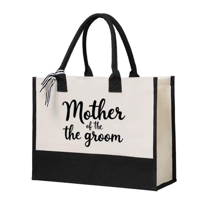 TEMU Mother Of The Groom Tote Bag Wedding Gift For Bridesmother Reusable Canvas Handbag For Wedding Ceremony Bridal Shower Presents Suitable For Mother Of The Groom And Special Occasions Gift Ideas