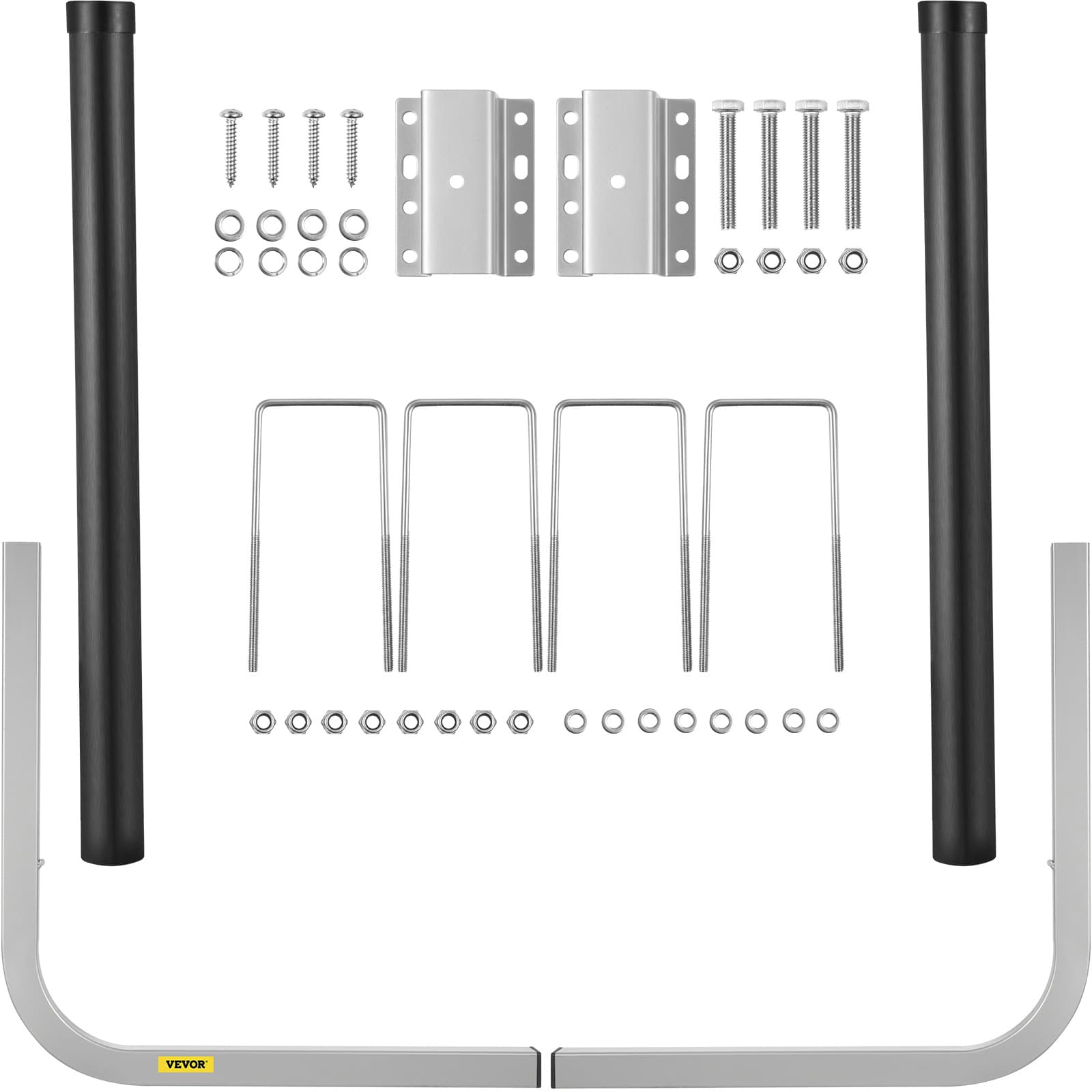 TEMU Vevor Boat Trailer Guide-ons, 40\", 2pcs Rustproof Galvanized Steel Trailer Guide Ons, Trailer Guides With Black Pvc Pipes, Mounting Parts Included, For Ski Boat, Fishing Boat Or Sailboat Trailer