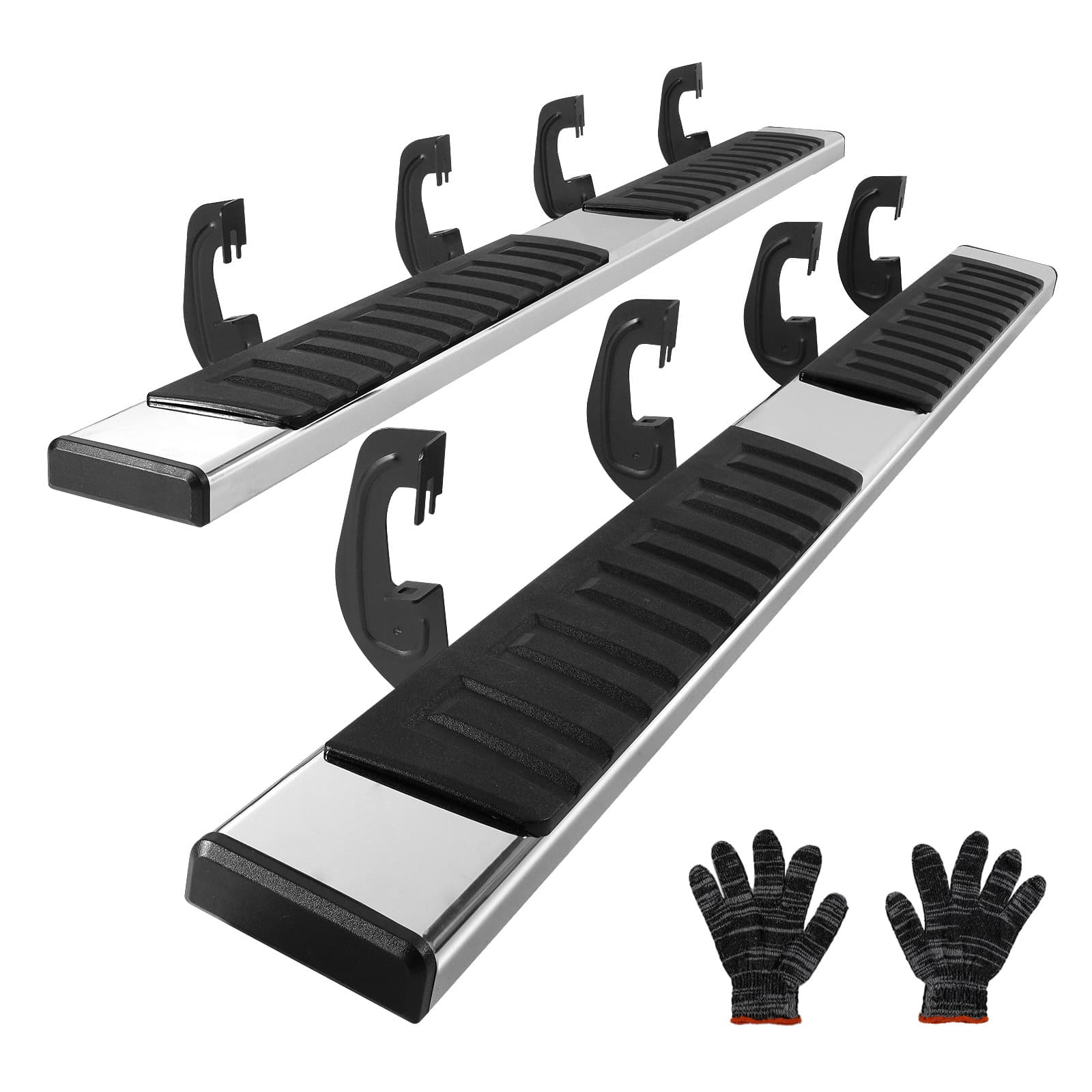 TEMU Vevor , 6" Step Bars Compatible With 2007-2018/2019-2023 Silverado/ Sierra 1500 /2019 2500hd 3500hd 1500 Ld, 201 Stainless Steel Side Steps Bars, 500lbs Capacity, 2 Piece