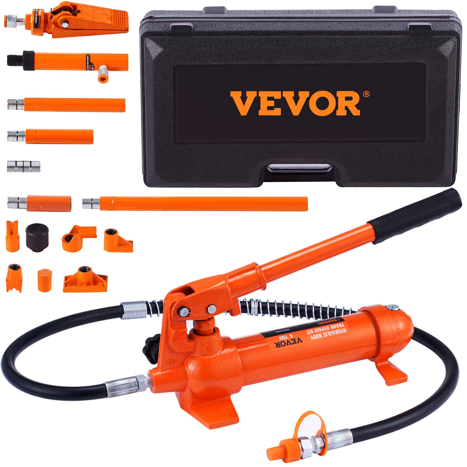 TEMU Vevor 4 Ton Kit, Portable Hydraulic Jack With 3.9 Ft/1.2 Hose, Auto Repair Kit With Storage Case For Car Repair, Truck, Farm (8800 Lbs)