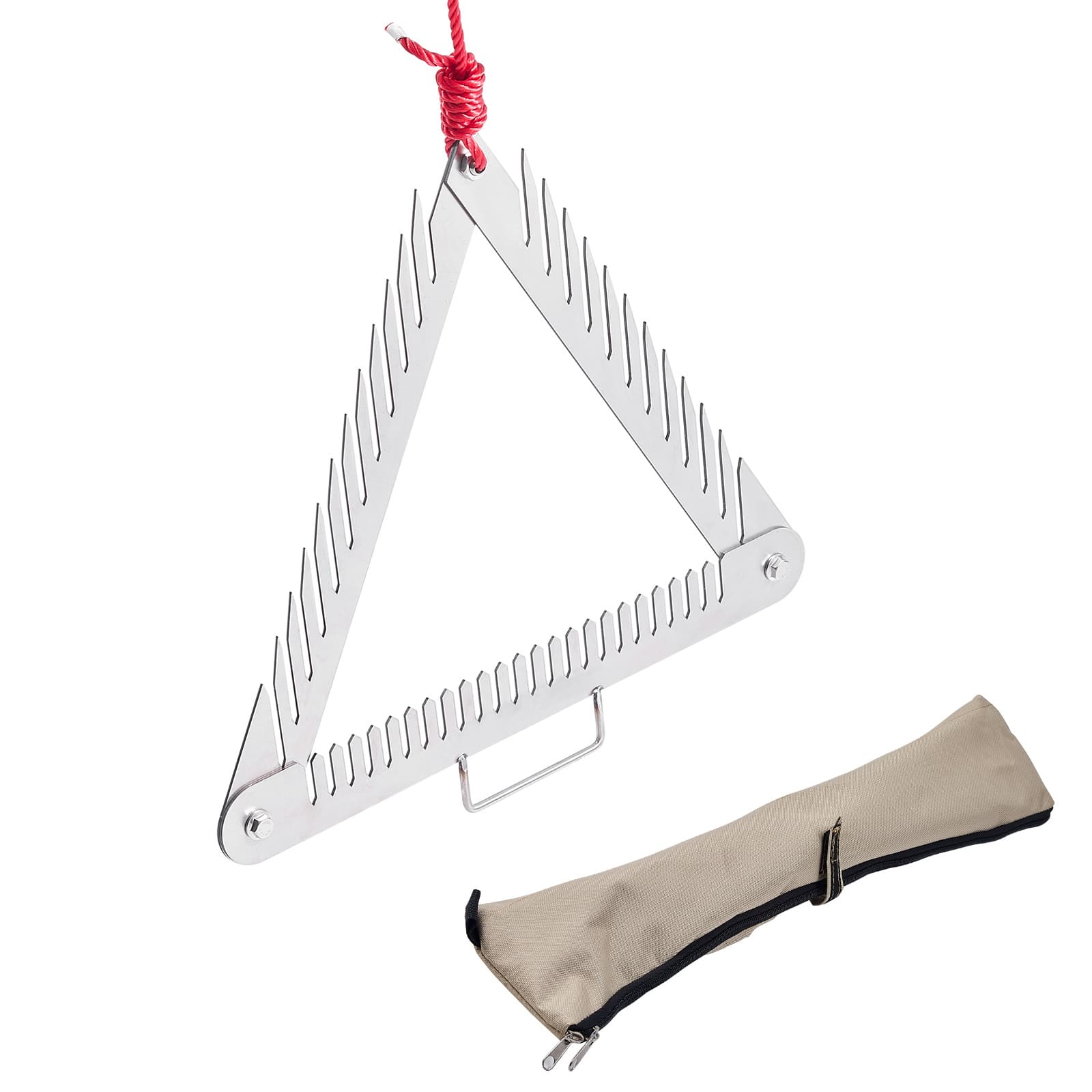 TEMU Vevor 24in Aquatic Rake 3-sided Foldable Lake Rake Handle 30ft Rope