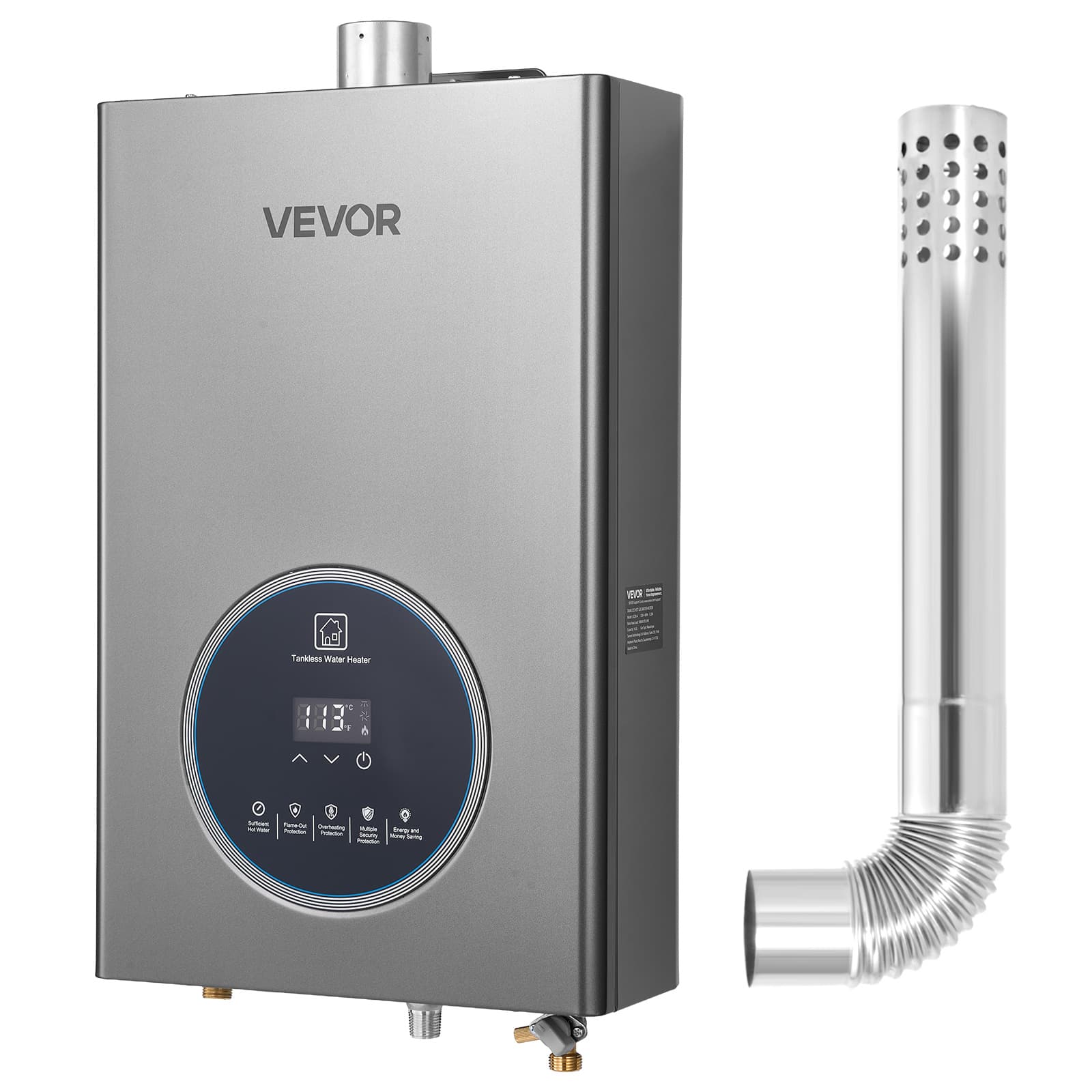 TEMU Vevor Gas Tankless Water Heater 4.3gal/5.3gal/8gal 100000/120000/191000 Btu Control Led
