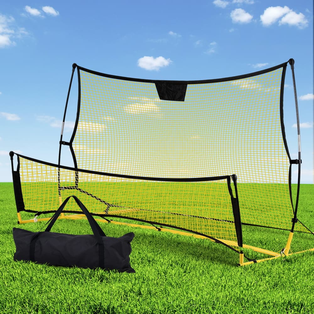 TEMU Everfit 2.1m Football Soccer Net Portable Goal Net Rebounder Sports Training Yellow